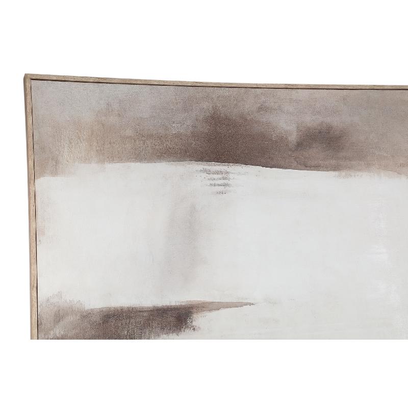 Olger Beige Abstract Canvas Wandpaneel met Lijst B 152.5x122.5x5 cm