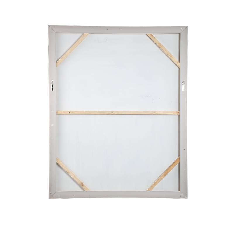 Olger Beige Abstract Canvas Wandpaneel met Lijst B 152.5x122.5x5 cm