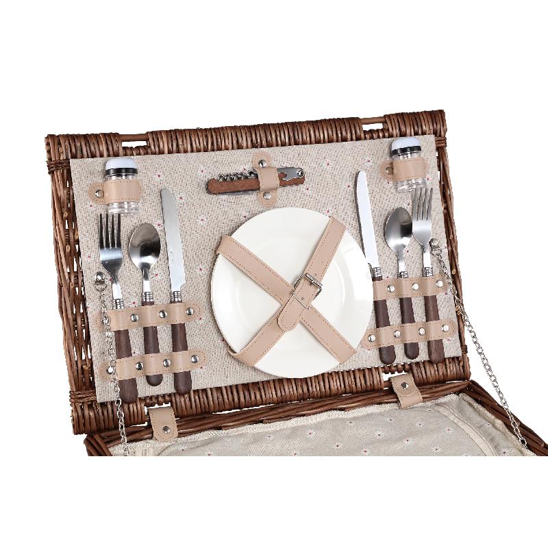 Kinzey Bruin Wilgen Picknickmandje Voor 2 Personen 20x45x30 cm