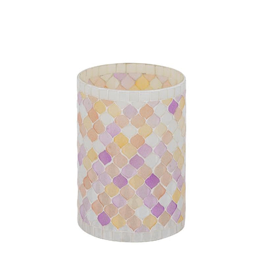 Zadie Roze Rond Mozaïek Glas Windlicht Set van 4 Stuks M 15x10x10 cm
