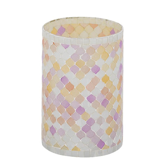 Zadie Lichtroze Rond Mozaïekglas Windlicht L - Set van 4 20x12.5x12.5 cm