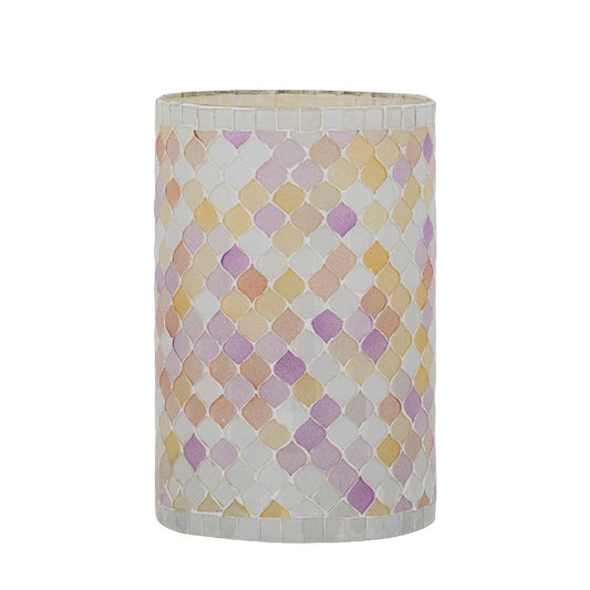 Zadie Lichtroze Rond Mozaïekglas Windlicht L - Set van 4 20x12.5x12.5 cm