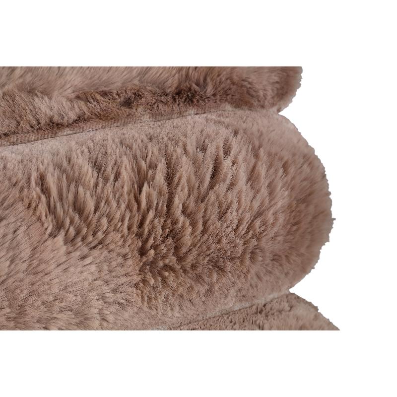 Divvo Bruin Neplont Dikke Rib Kussen Set van 4 Stuks Vierkant 45x45x14 cm