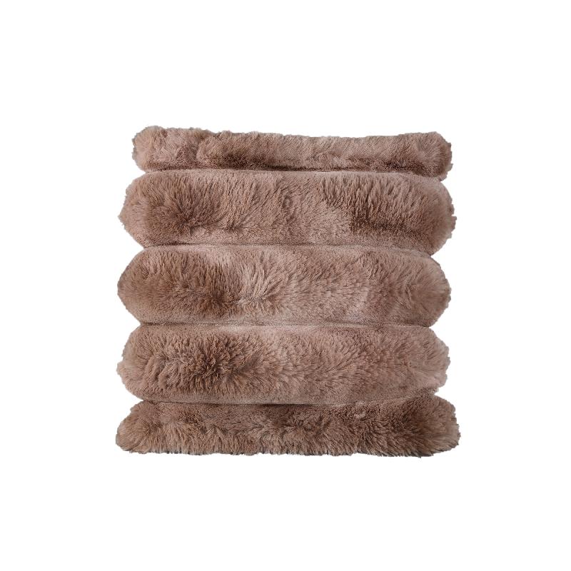 Divvo Bruin Neplont Dikke Rib Kussen Set van 4 Stuks Vierkant 45x45x14 cm