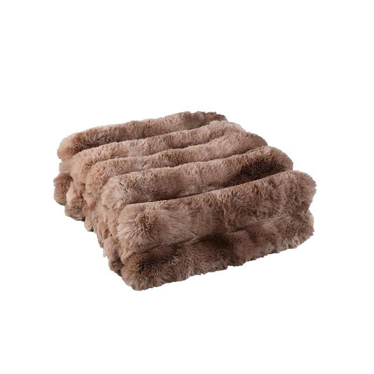 Divvo Bruine Nepbont Dik Gerib Plaid 2x170x140 cm