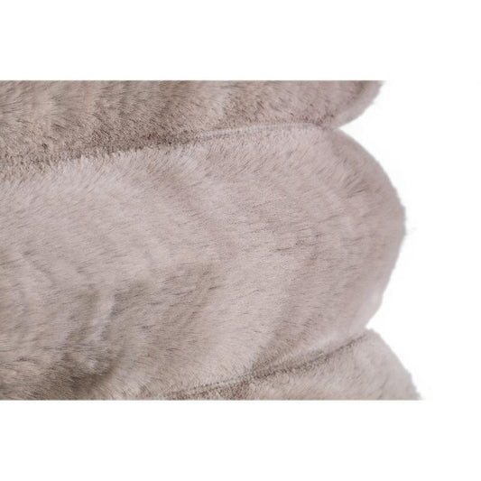 Divvo Beige Kunstbont Dikke Rib Kussen Vierkant Set van 4 Stuks 45x45x14 cm