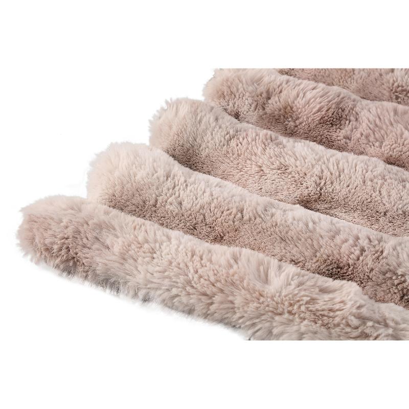 Divvo Beige Nepbont Dik Gerib Plaid Deken 2x170x140 cm