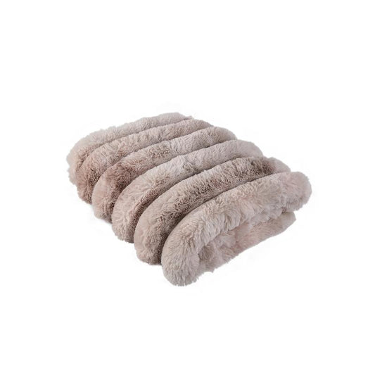 Divvo Beige Nepbont Dik Gerib Plaid Deken 2x170x140 cm