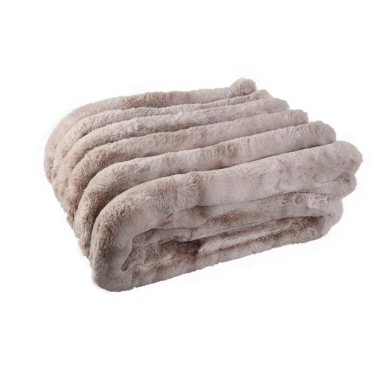 Divvo Beige Fleece Dik Geruite Plaid L 2x240x220 cm
