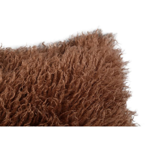 Rexx Donkerbruin Nepschapenvacht Kussen Set van 4 Stuks Rechthoekig 40x60x16 cm
