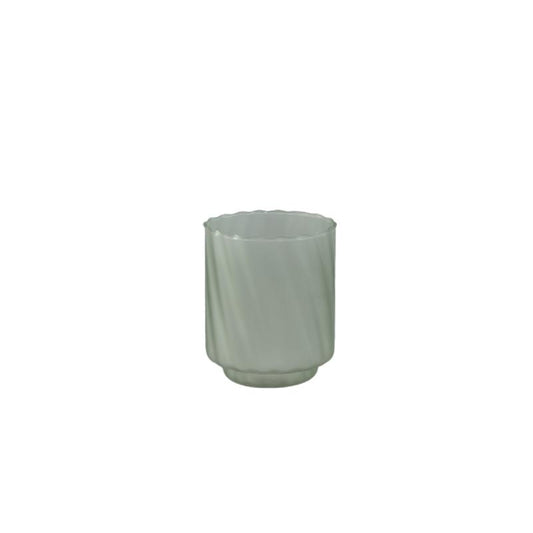 Rameen Groen Rond Windlicht Frosted Glass Set van 12 Stuks 12x10x10 cm