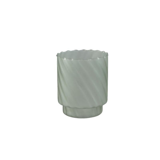 Rameen Groen Rond Windlicht Frosted Glass M - Set van 12 16x13x13 cm