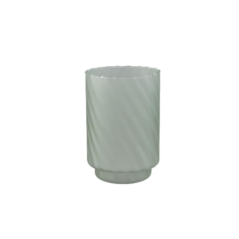 Rameen Groen Rond Windlicht met Geslepen Glas L - Set van 12 19x13x13 cm