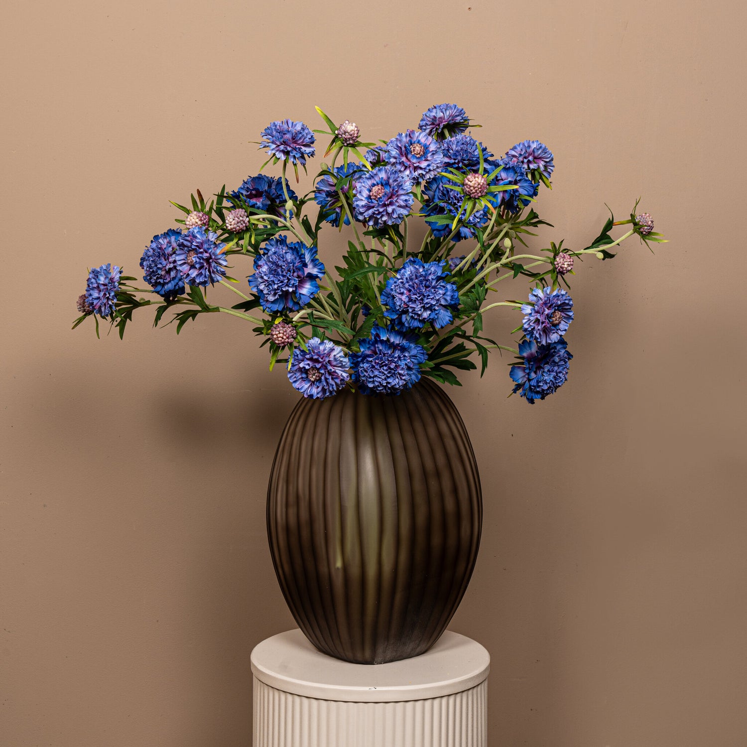 Garden Flower Blauwe Scabiosa Met Knop - Set van 12 72x32x21 cm