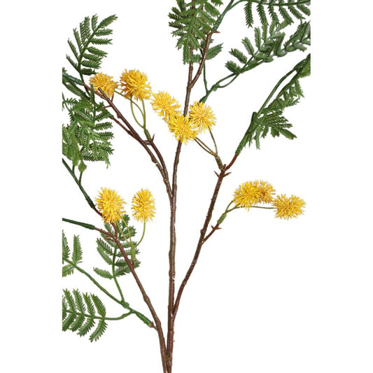 Garden Flower Gele Mimosa Tak Met Bladeren S - Set van 12 82x50x33 cm