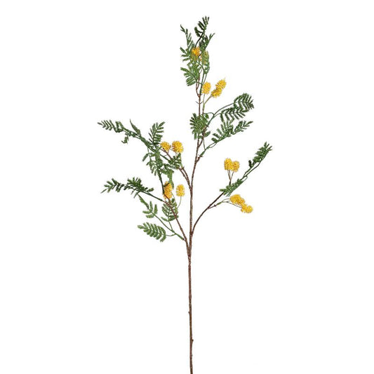 Garden Flower Gele Mimosa Tak Met Bladeren S - Set van 12 82x50x33 cm