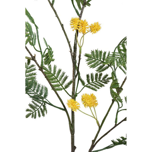 Garden Flower Gele Mimosa Spray Met Bladeren L - Set van 12 118x63x49 cm