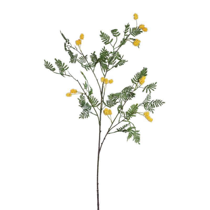 Garden Flower Gele Mimosa Spray Met Bladeren L - Set van 12 118x63x49 cm