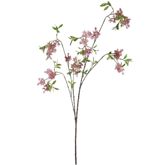 Blossom Flower Roze Wilde Bloesem Spray Met Bladeren - Set van 6 120x72x40 cm