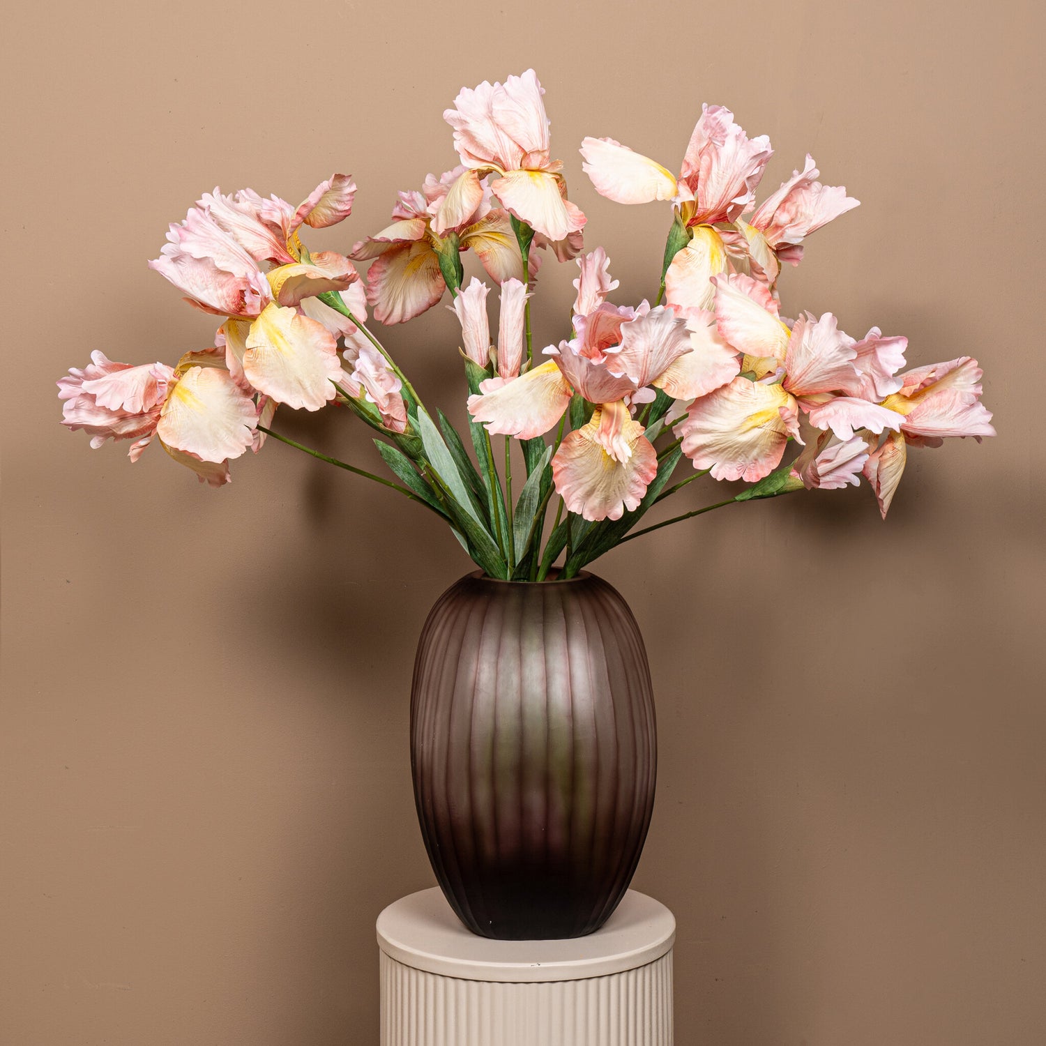 Garden Flower Roze Iris Spray Met Knop - Set van 12 80x46x16 cm