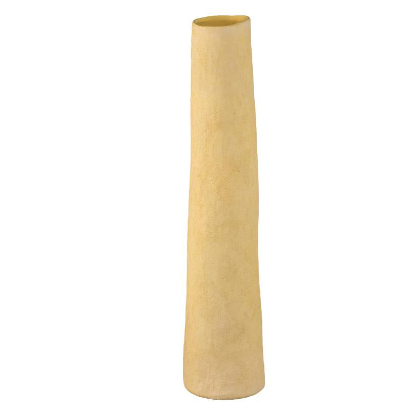 Ardala Gele Rechte Ronde Keramische Vaas XL Set van 2 77x17x17 cm