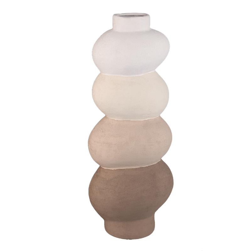 Norian Lichtbruin Keramische Bol Vaas Aards Set van 2 60x23.5x20.5 cm