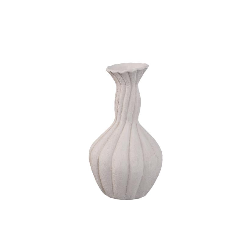 Lydia Witte Keramische Swirl Gerilde Vaas Set van 4 36x19.5x19.5 cm