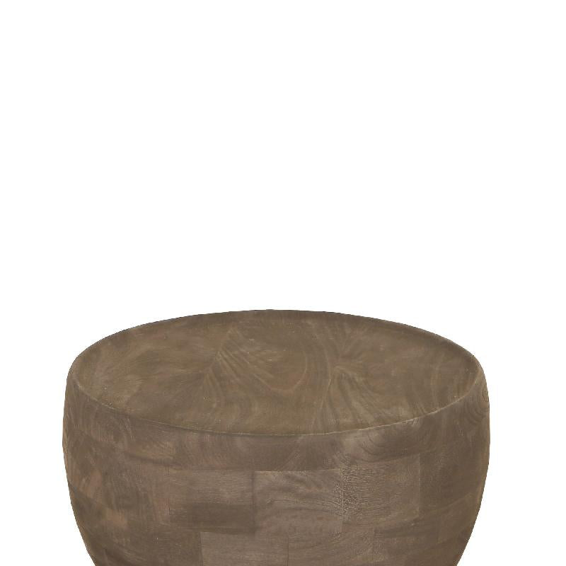 Erno Bruine Mangohout Bijzettafel Op Voet Rond 50x45x45 cm