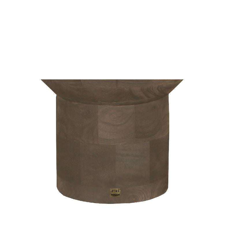Erno Bruine Mangohout Bijzettafel Op Voet Rond 50x45x45 cm