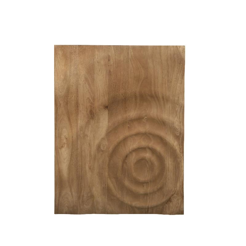 Mattin Natuurlijk Mangohout Cirkel Wandpaneel Rechthoek S 90x70x4 cm