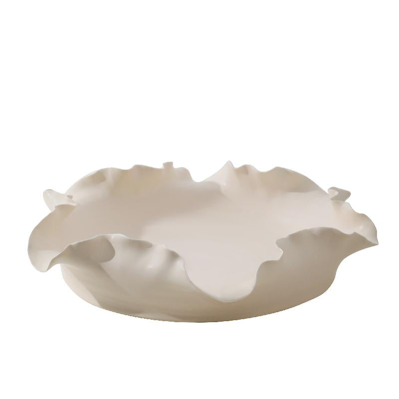 Ivra Crème Keramische Schaal Organische Vorm Klein 9x40x41 cm