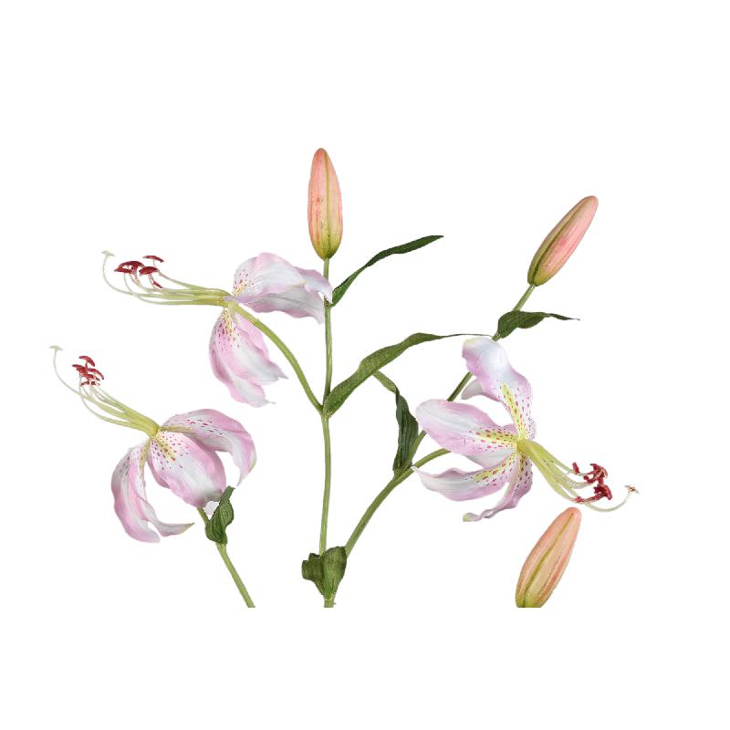 Lily Flower Roze Lelie Spray Set van 8 Stuks 117x49x31 cm