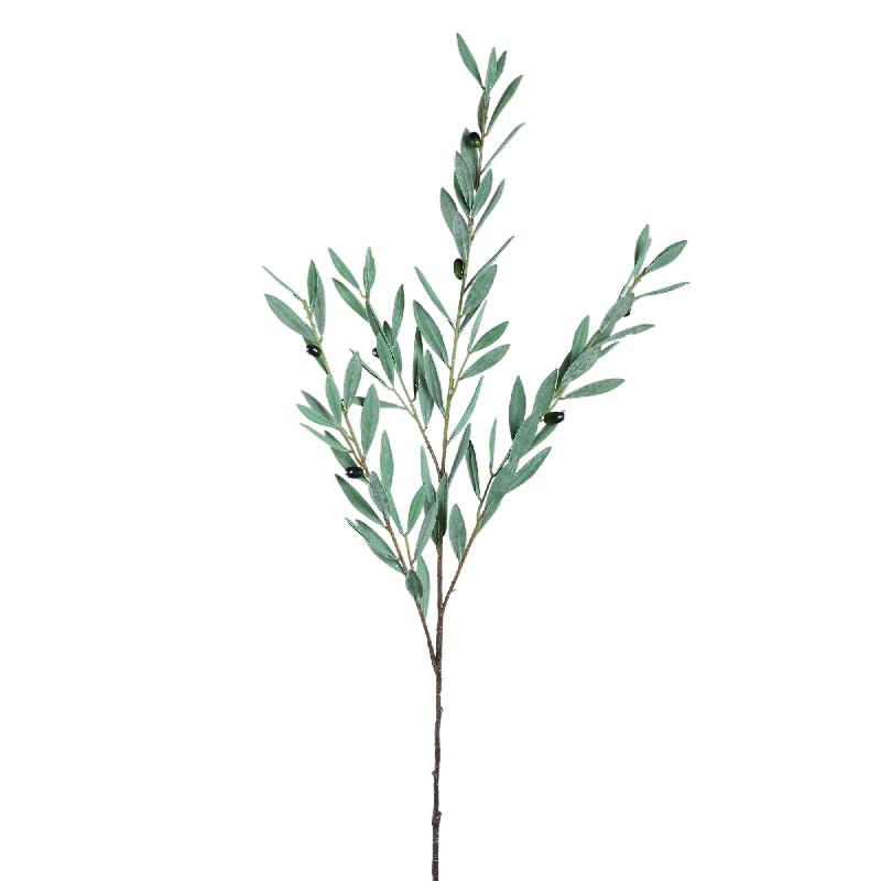 Leaves Plant Groene Olijfbladeren Spray Groot - Set van 12 99x72x30 cm