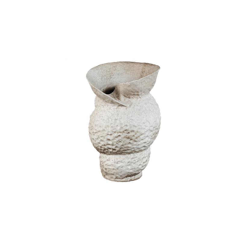 Kery Crème Keramische Vaas Met Open Swirl Rand S 38x25x25 cm