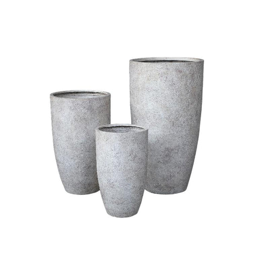 Salah Beige Keramische Pot Rond Hoog 100x55x55 cm