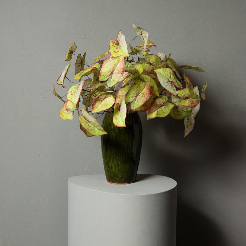 Leaves Plant Groen Rode Caladium Spray Set van 12 Stuks 84x48x37 cm