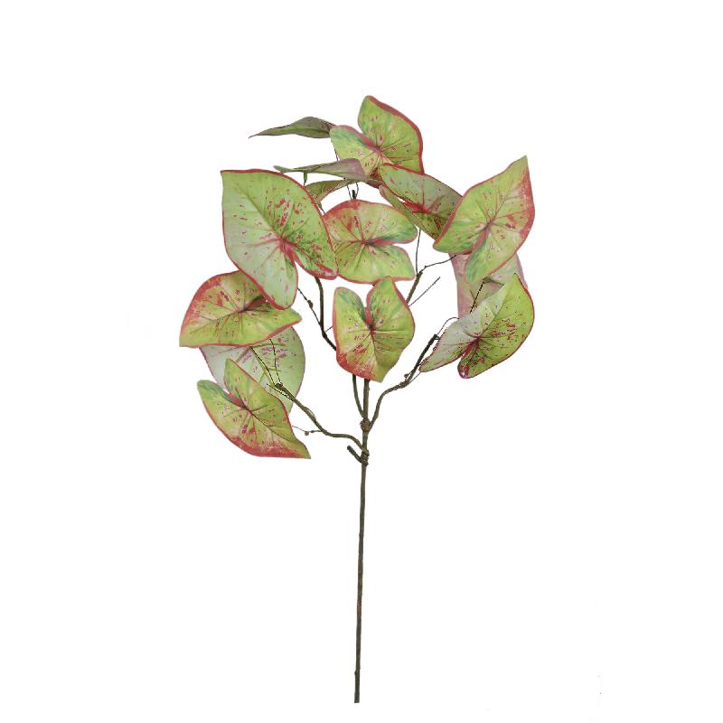 Leaves Plant Groen Rode Caladium Spray Set van 12 Stuks 84x48x37 cm