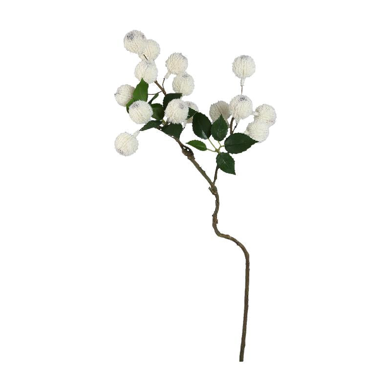 Twig Plant Wit Xylia Fruit Spray - Set van 12 55x26x18 cm