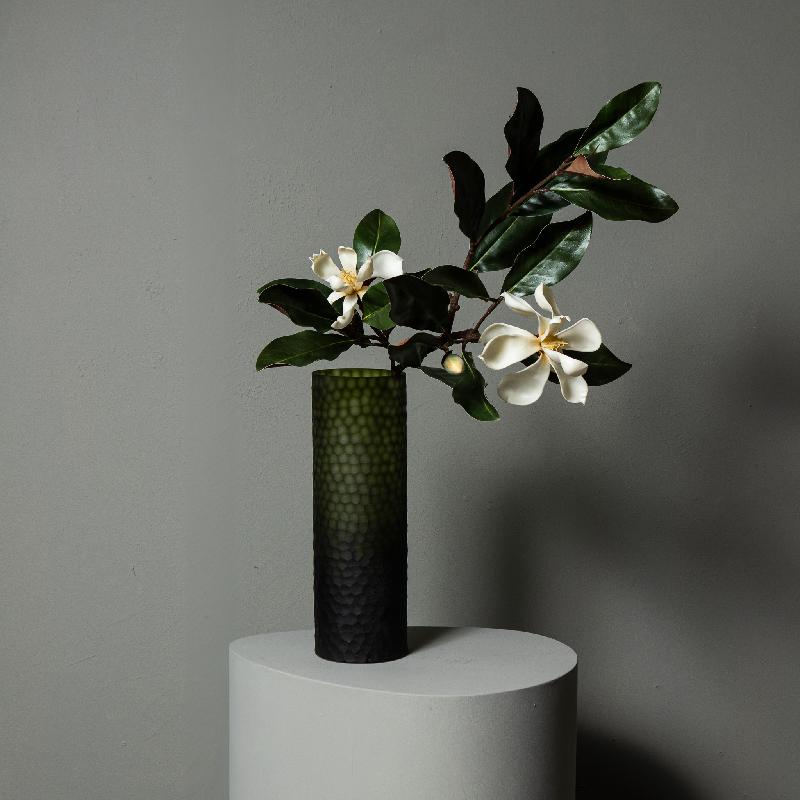 Magnolia Flower Witte Magnolia Tak Met Bladeren - Set Van 6 Stuks 121x62x42 cm
