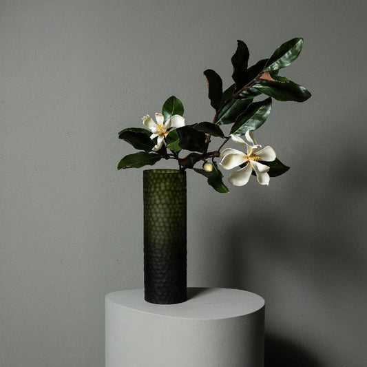 Magnolia Flower Witte Magnolia Tak Met Bladeren - Set Van 6 Stuks 121x62x42 cm
