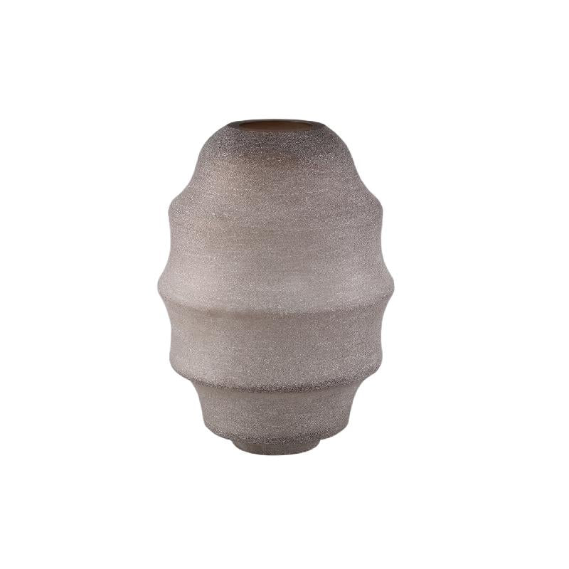 Elladie Beige Ronde Glazen Gelaagde Vaas Hoog 42x31x31 cm