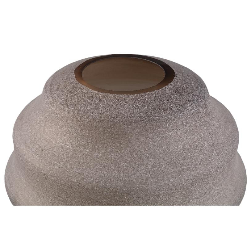 Elladie Beige Ronde Glazen Gelaagde Vaas Laag 29x32.5x32.5 cm