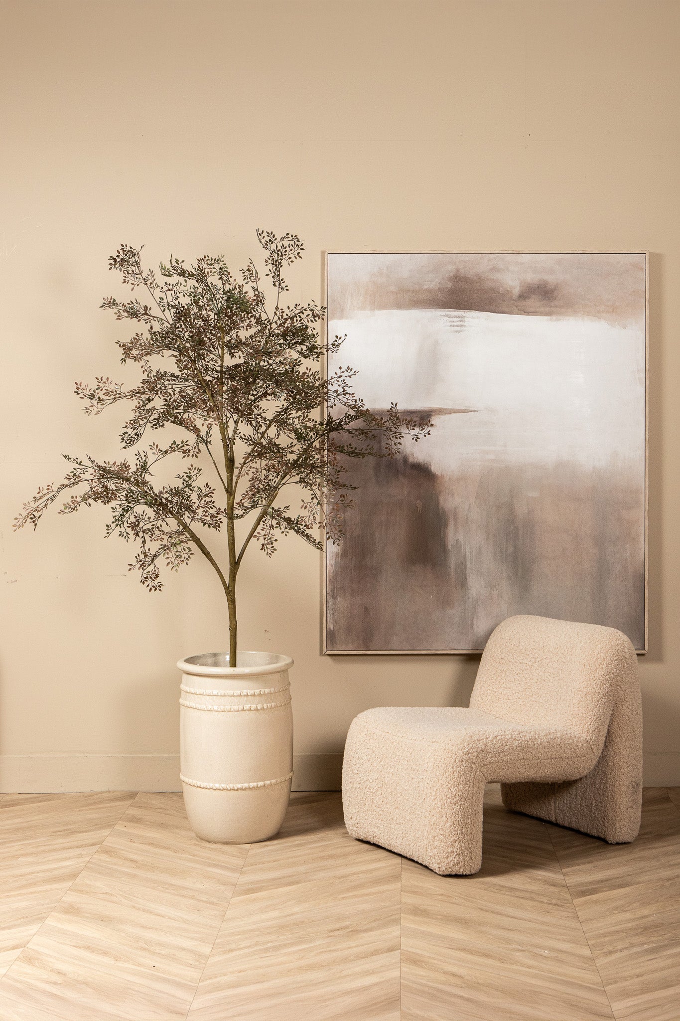 Tree Green Small Leaves Tree In Pot 200x100x70 cm