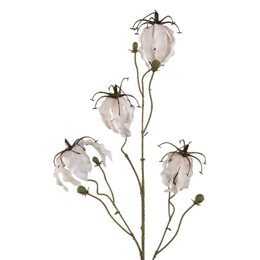 Garden Flower Crème Gedroogde Look Gloriosa Bloem - Set van 12 90x33x19 cm