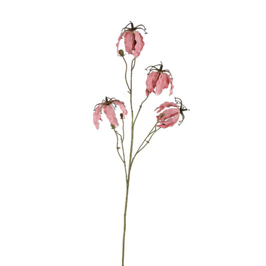 Garden Flower Roze Gedroogde Look Gloriosa Bloem - Set van 12 90x33x19 cm