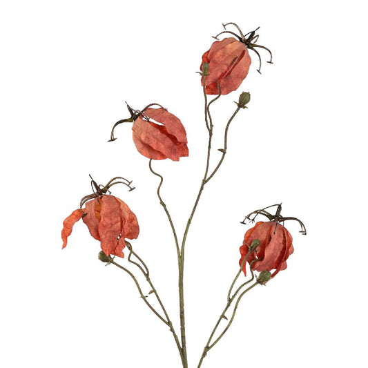 Garden Flower Oranje Gloriosa Bloemenspray - Set van 12 90x33x19 cm