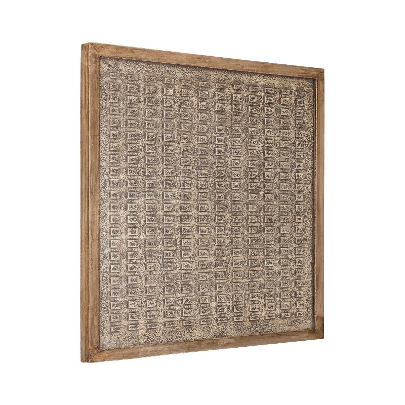 Sierre Bronzen MDF Wandpaneel Met Glas 90x90x5 cm