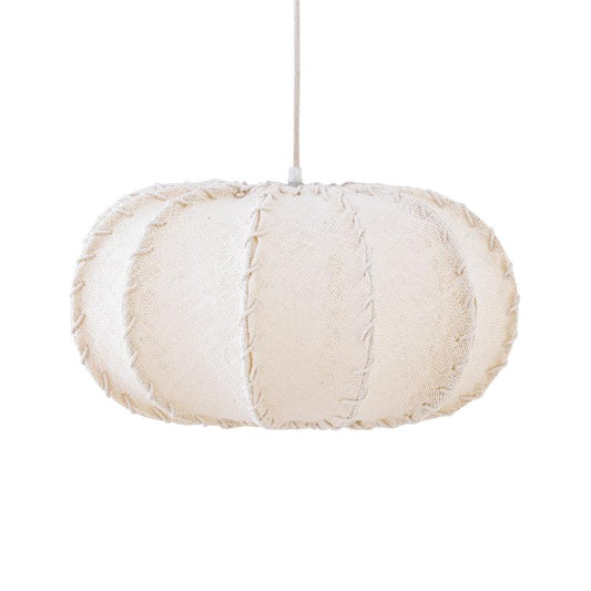 Myka Crème Jute Hanglamp Plat Rond Small 22x45x45 cm