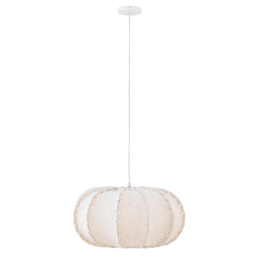 Myka Crème Jute Hanglamp Plat Rond Small 22x45x45 cm