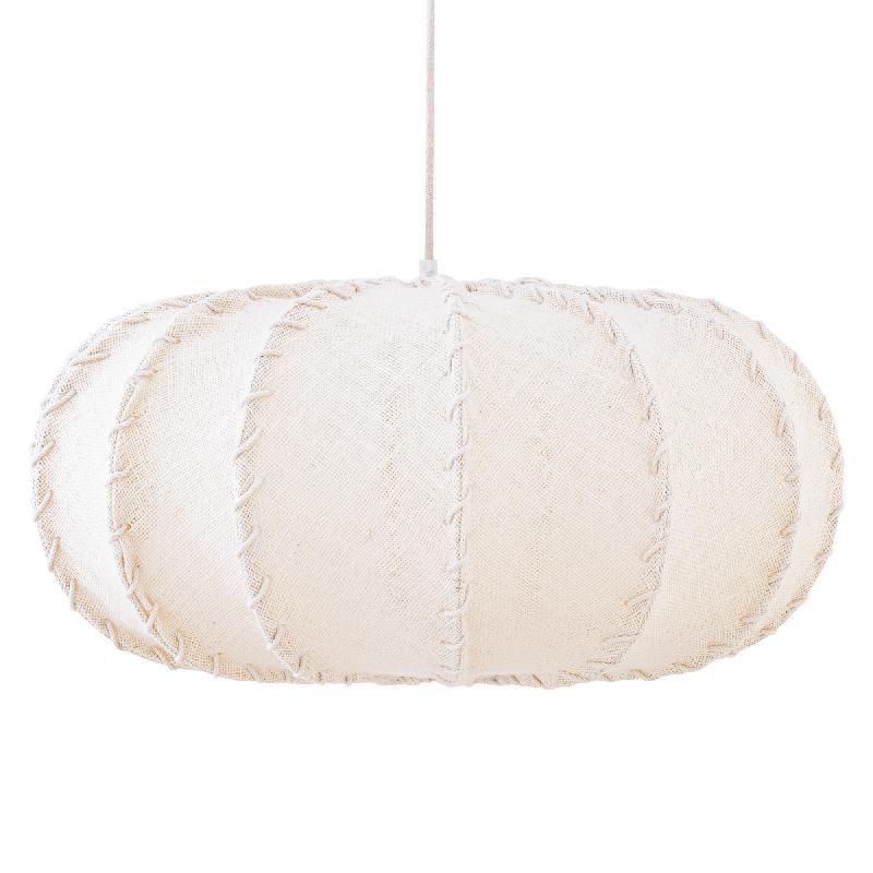 Myka Crème Jute Hanglamp Plat Rond L 30x58x58 cm